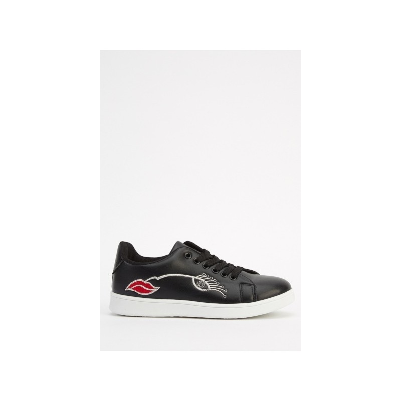 women's v 10 logo embroidered leather trainers